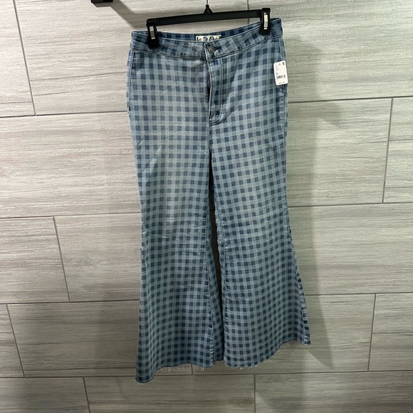 NWT Free People Checkered Youthquake Crop Flare size 30 - Picture 1 of 8